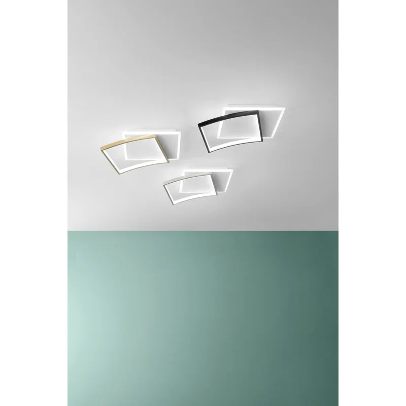 AYRTON SQUARE NICKEL LED CEILING LIGHT 42W 5200LM CCT 37X10X42CM