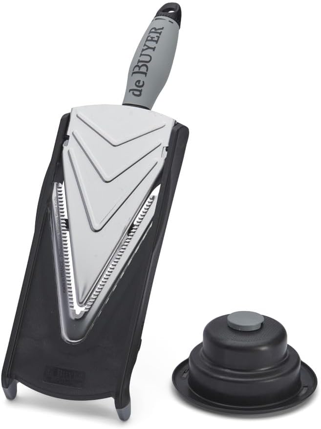 De Buyer - Cortadora de verduras de acero inoxidable y protector - CUCHILLAS HORIZONTALES - Negro