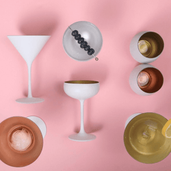 STOLZLE – OLYMPIC COCKTAIL CALICE APERITIVO - SET DA 6 - Bianco/Argento