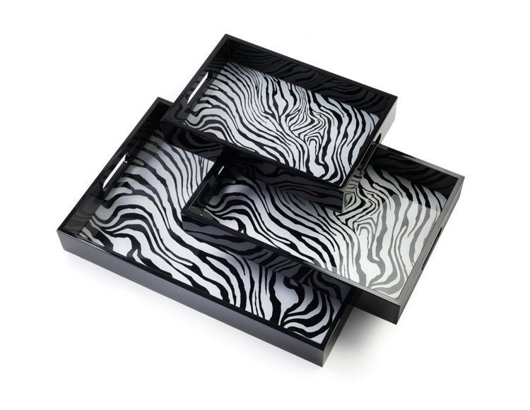 ROBERTO CAVALLI - ZEBRAGE VASSOIO RETTANGOLARE piccolo / SMALL RECTANGULAR TRAY cm.20x30
