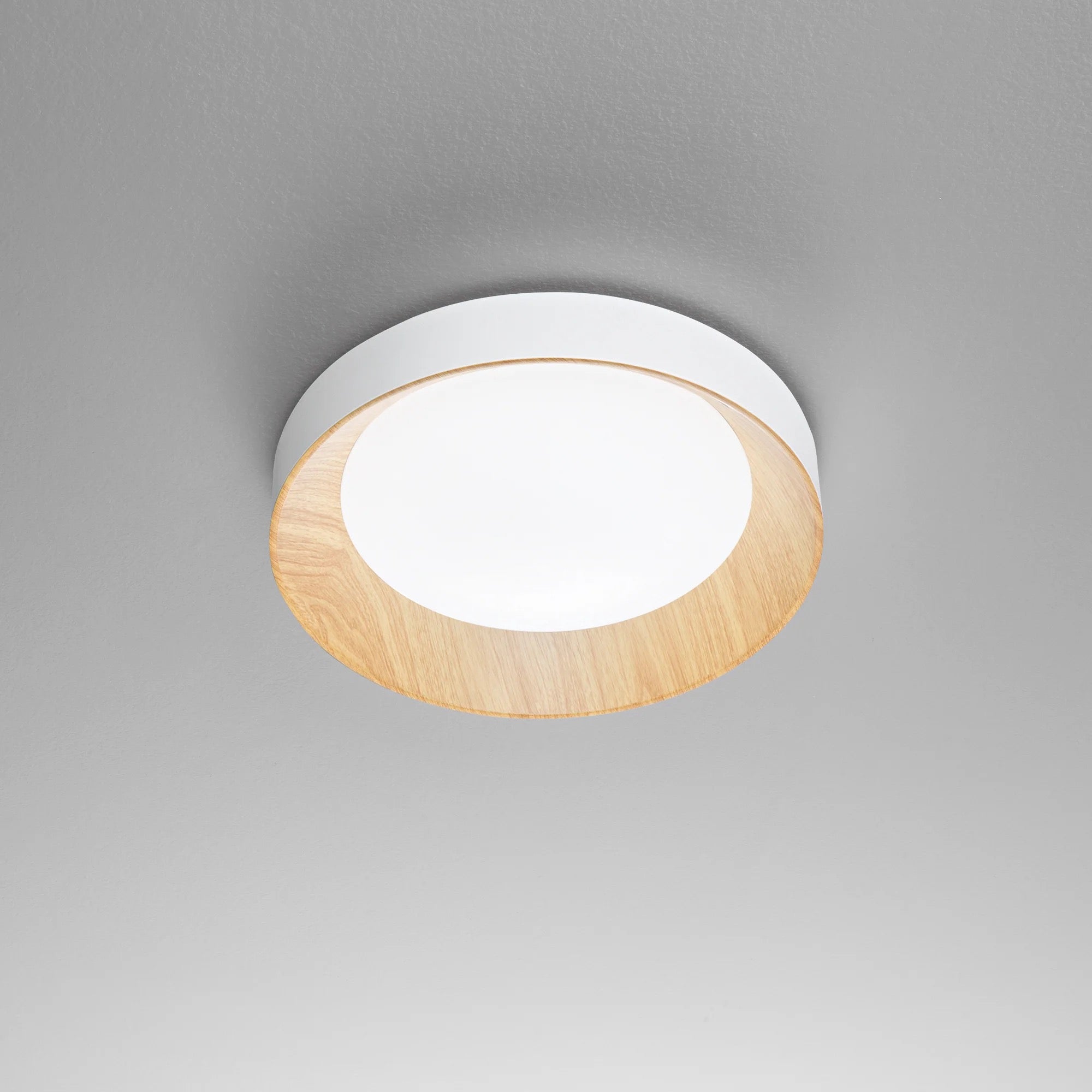 LED CEILING LAMP ARKA WHITE/WOOD 35W 5000LM CCT 3000-4000-6500K 50X50X8.5CM