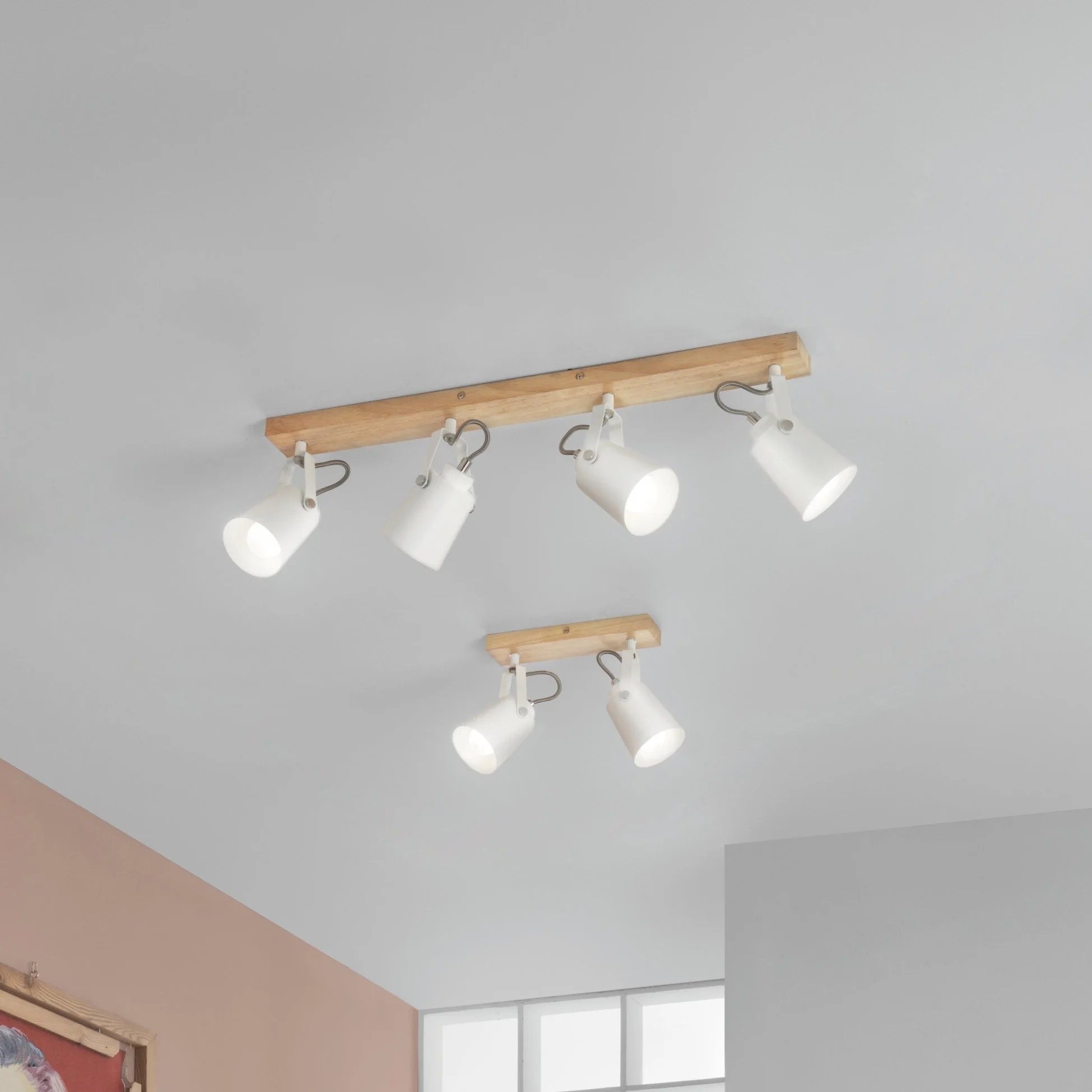 APPLIQUE EDA BIANCA/LEGNO 4XE14 68,7X6X16,7CM