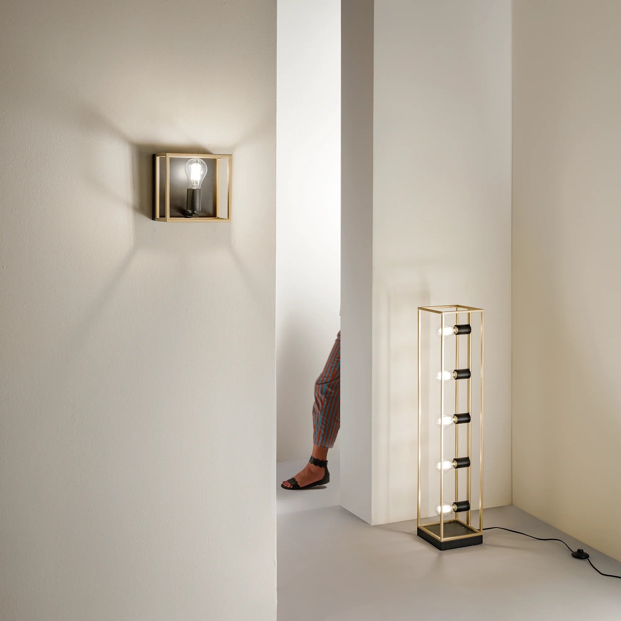 KIMERA WALL LIGHT BLACK/GOLD 1XE27 20X20X22.5CM