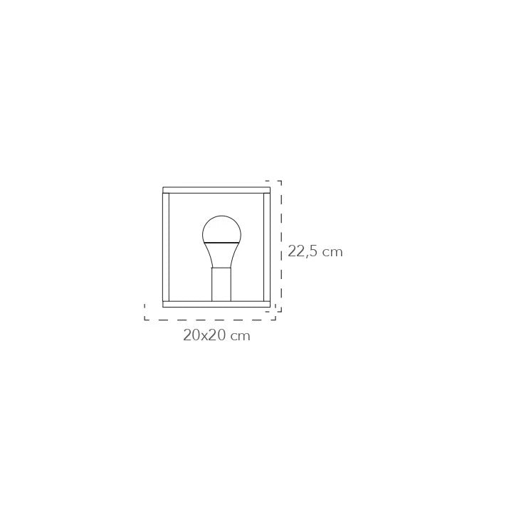 KIMERA WALL LIGHT BLACK/GOLD 1XE27 20X20X22.5CM