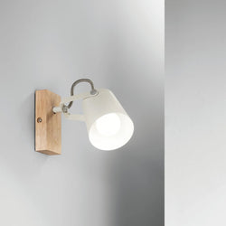 APPLIQUE EDA BIANCA/LEGNO 1XE14 15,9X12,3X13,9CM