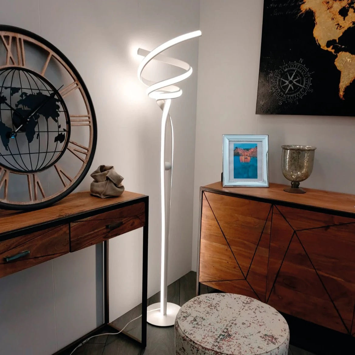 LÁMPARA DE PIE LED MYSTRAL BLANCA 36W 5600LM CCT REGULABLE 26X25X160CM