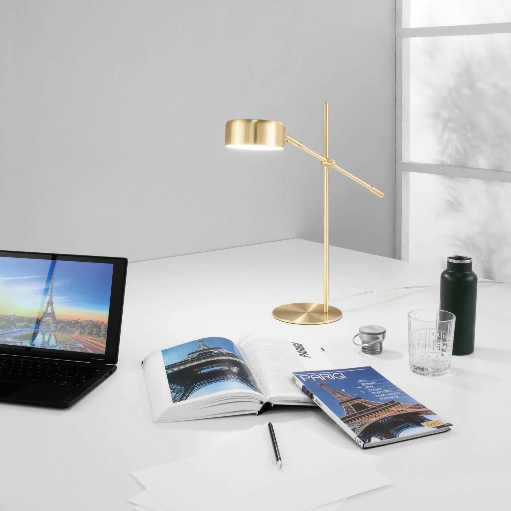 LAMPARA DE MESA EIFFEL ORIENTABLE ORO 1XE14 42X16X59,5CM