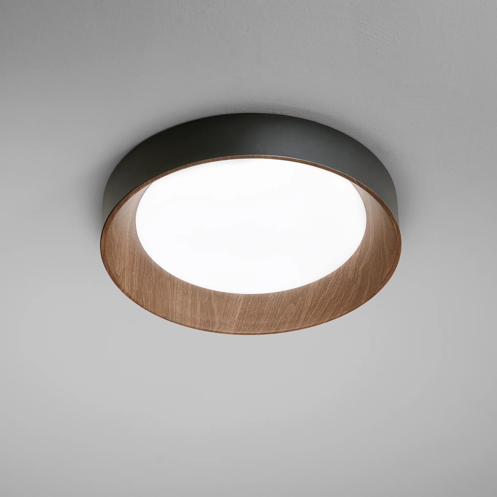 LED CEILING LAMP ARKA BLACK/WOOD 23W 3300LM CCT 3000-4000-6500K 40X40X8.5CM