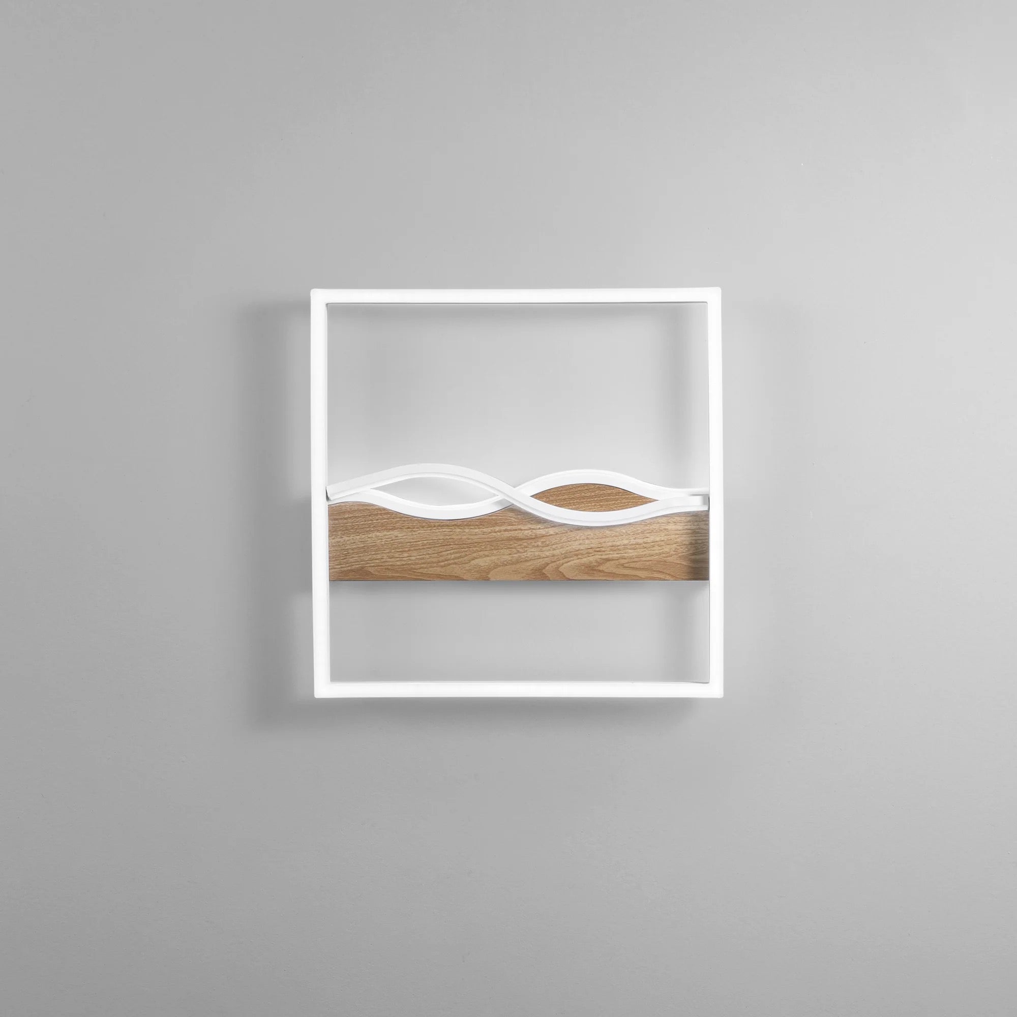 PLAFONIERA LED HAWAII QUADRATA BIANCA/LEGNO 40W 5120LM CCT 40X40X6,3CM