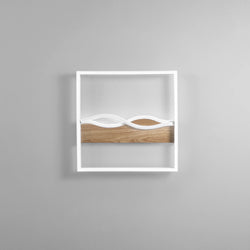 HAWAII LED CEILING LAMP SQUARE WHITE/WOOD 40W 5120LM CCT 40X40X6.3CM