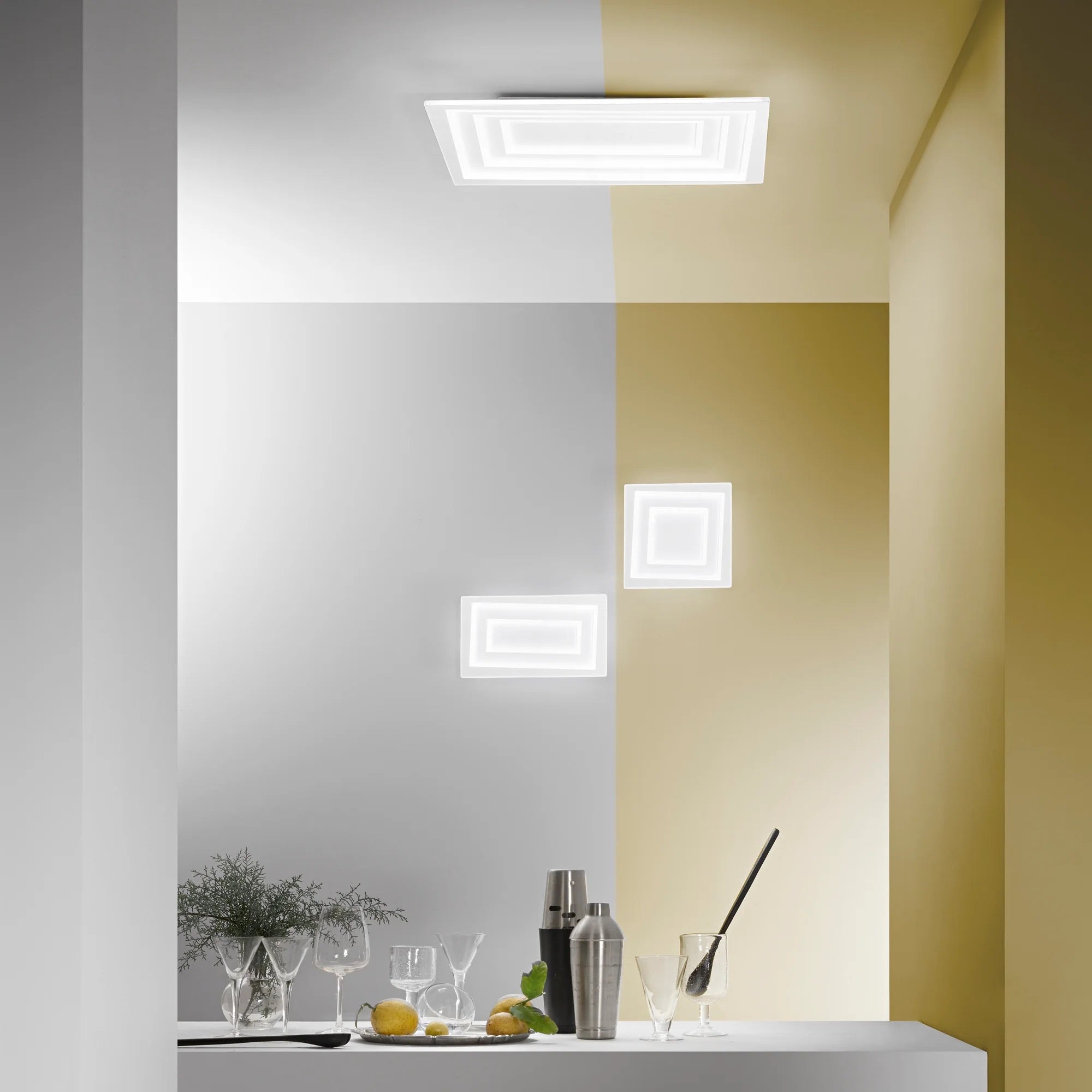 HYPNOTIC WHITE LED CEILING LIGHT 55W 7040LM CCT 60X6X40CM