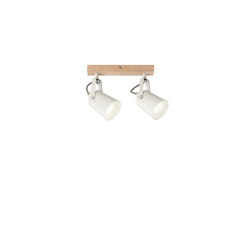 APLIQUE DE PARED EDA BLANCO/MADERA 2XE14 26,7X6X16,7CM