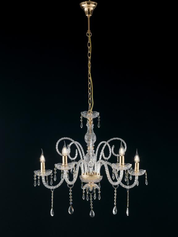 LAMPADARIO MONALISA ORO 5XE14 70X145CM