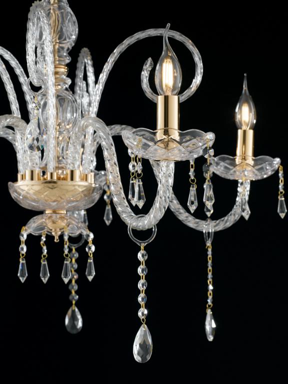 LAMPADARIO MONALISA ORO 5XE14 70X145CM