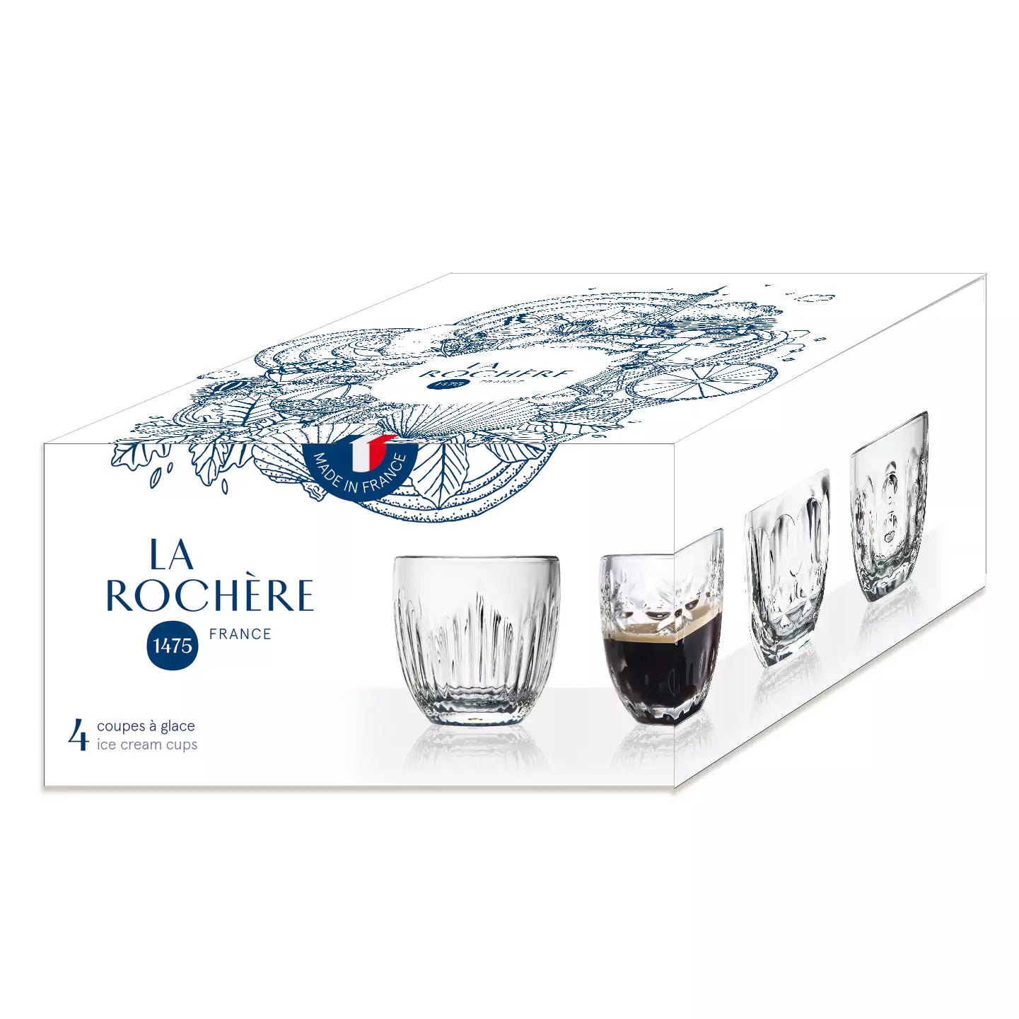 LA ROCHERE – TROQUET SET 4 BICCHIERINI CAFFÈ VETRO