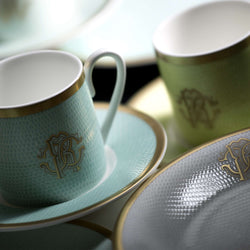 ROBERTO CAVALLI - TAZZA CAFFE' / COFFEE CUP & SAUCER - CYLINDRIC SHAPE - 0,1 - SET 6 PZ