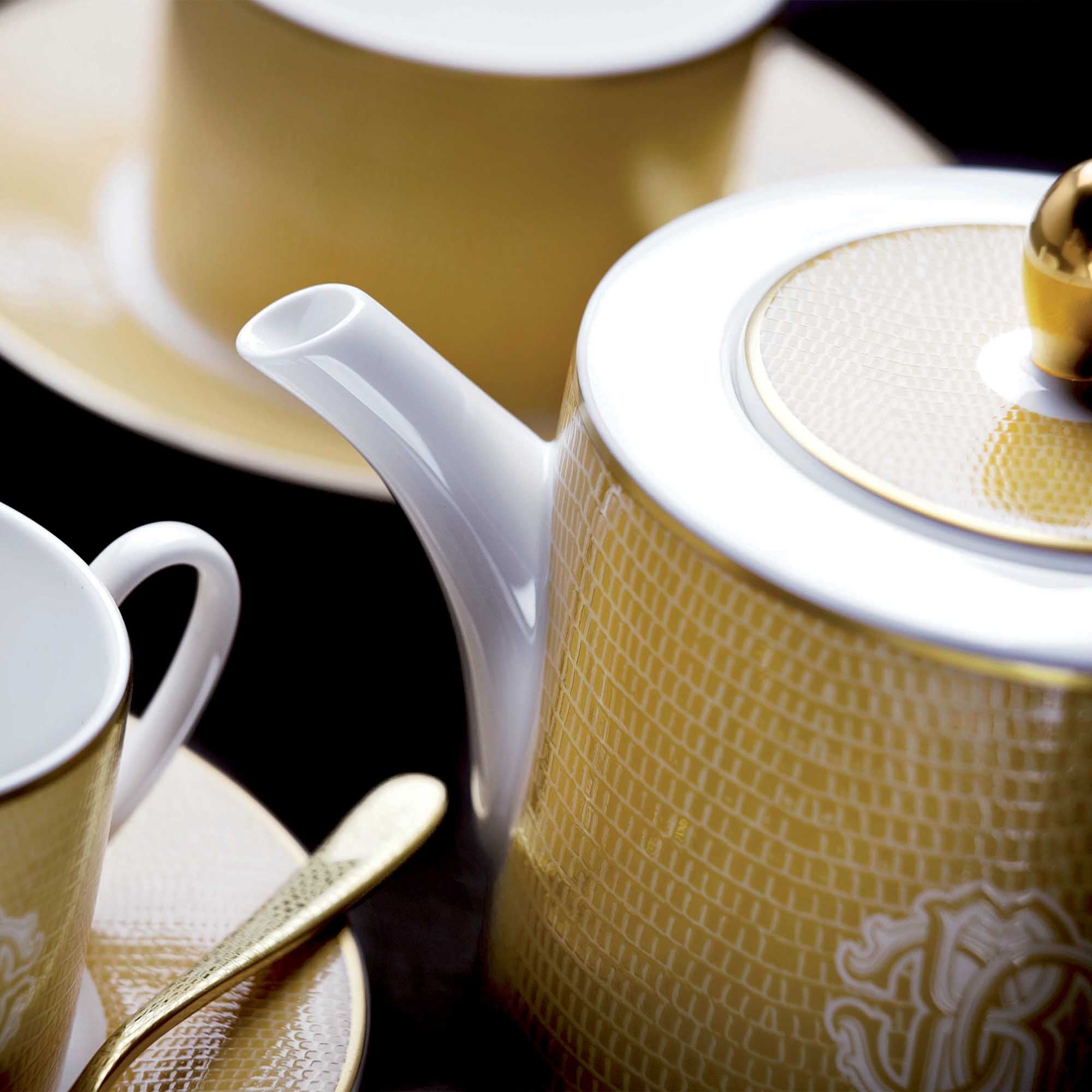 ROBERTO CAVALLI - TAZA DE TÉ Y PLATO EN CAJA DE LUJO - JUEGO DE 2 PIEZAS 