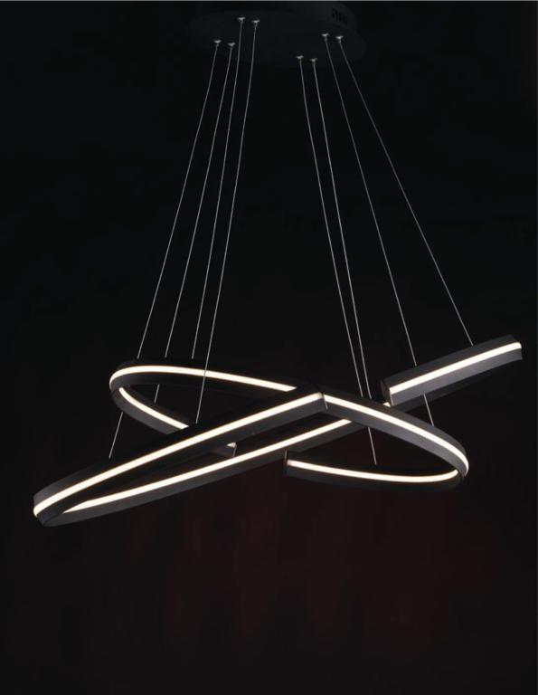 CLARKE BLACK LED SUSPENSION 60W 6750LM 3000K 78X40X124CM