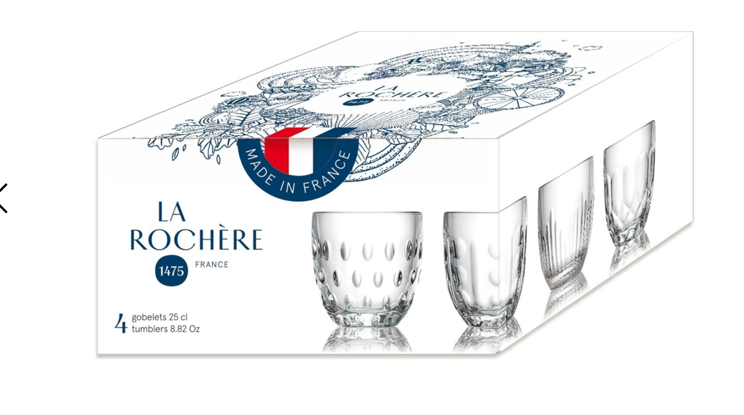 LA Rochère TROQUET MUG 250 ML, 4 PIECES - TRANSPARENT