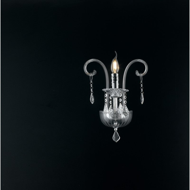 APPLIQUE CRISTALLO TRASPARENTE 1XE14 22X25X30CM