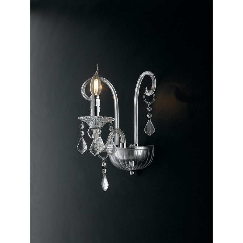 APPLIQUE CRISTALLO TRASPARENTE 1XE14 22X25X30CM