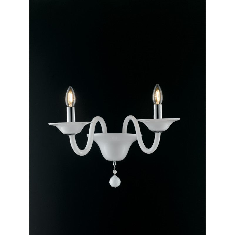 APPLIQUE SOFFIO BIANCA/CROMO 2XE14 47X30X36CM