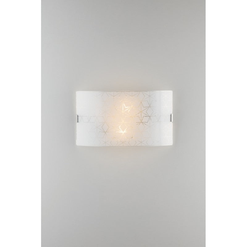 APPLIQUE ESAGRAM BIANCA/GRANIGLIA 2XE27 35X10,5X20CM