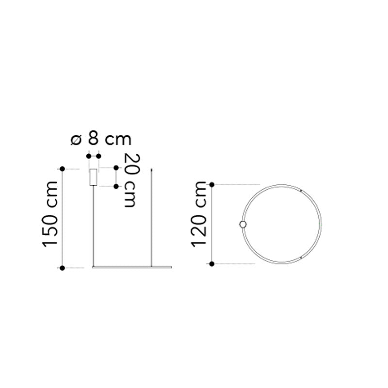 GOLD HOOP LED SUSPENSION 60W 9000LM CCT 120X120X150CM