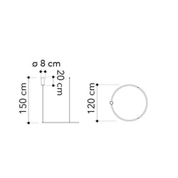 GOLD HOOP LED SUSPENSION 60W 9000LM CCT 120X120X150CM