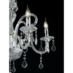 CLEAR CRYSTAL CHANDELIER 5XE14 66X135CM 