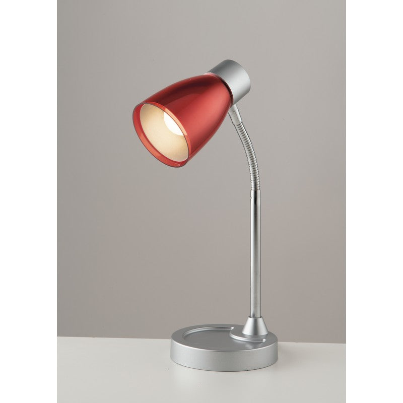 LAMPARA DE MESA AJUSTABLE ARKIMEDE ROJA 1XE14 13.5X36CM 