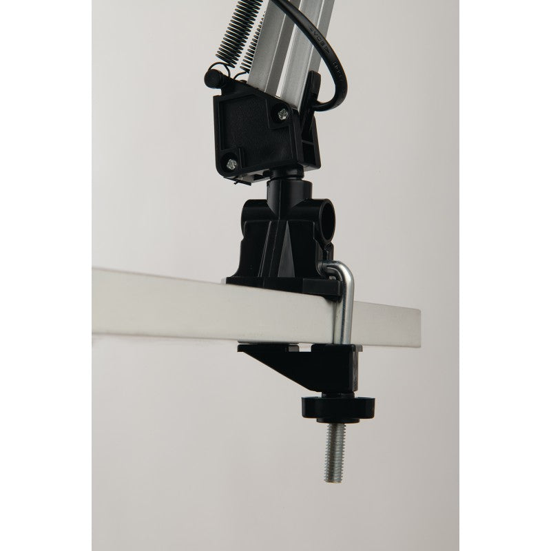 LÁMPARA DE LECTURA ARQUITECTO PLATA CON BASE DE SOPORTE/FIJACIÓN DE MESA 1XE27 42X15X60CM 