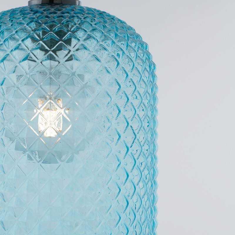SOSPENSIONE ASHFORD OVALE TURCHESE 1XE27 20X150CM