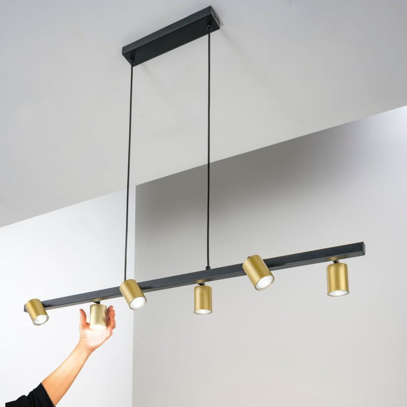 NIZZA BLACK/GOLD SUSPENSION 6XGU10 110X15X150CM 