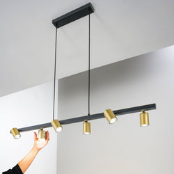 NIZZA BLACK/GOLD SUSPENSION 6XGU10 110X15X150CM 