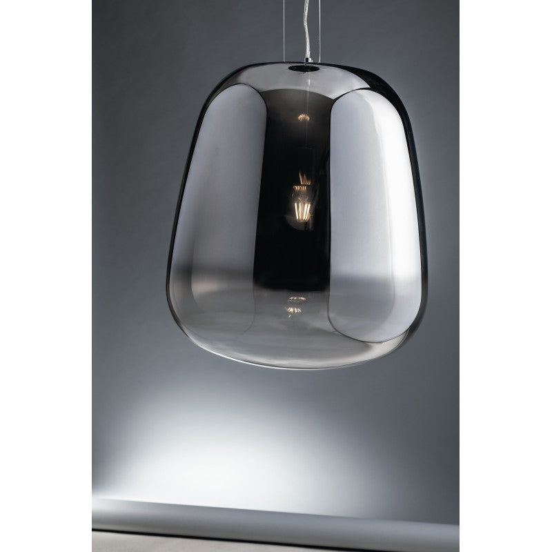 SOSPENSIONE SMOKE CROMO 1XE27 45X150CM
