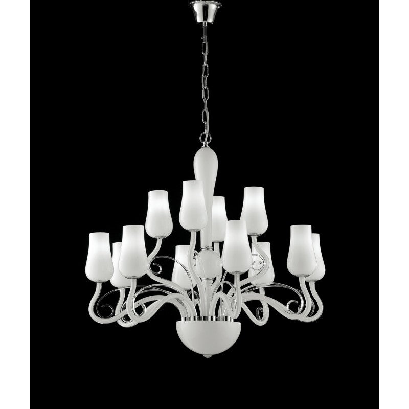 ANGEL CHANDELIER WHITE/CHROME 12XE14 80X140CM 