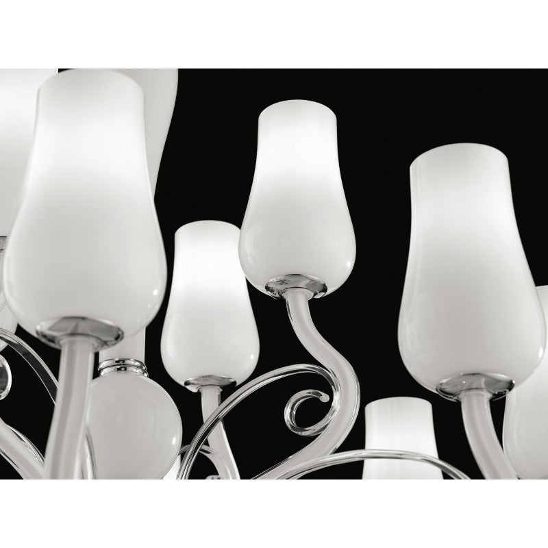ANGEL CHANDELIER WHITE/CHROME 12XE14 80X140CM 