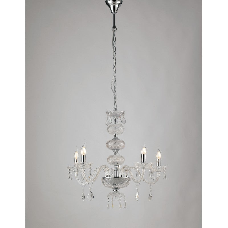 CHROME CHANDELIER INCANTO 5XE14 69X154CM 