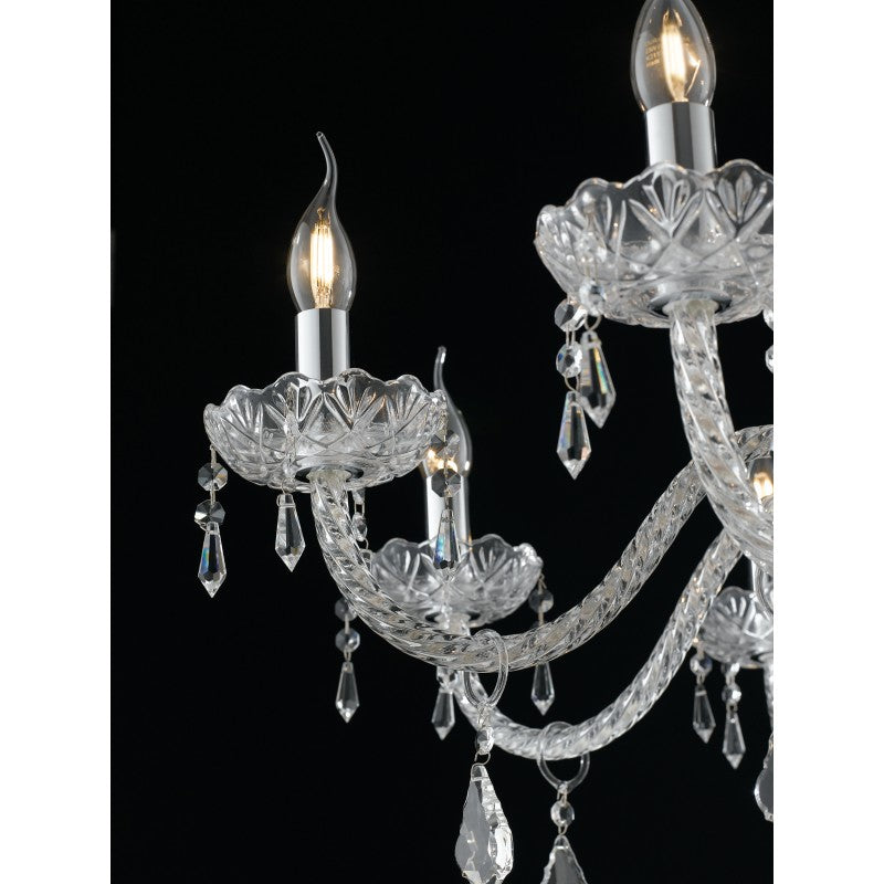 CHROME CHANDELIER INCANTO 8XE14 83X154CM 