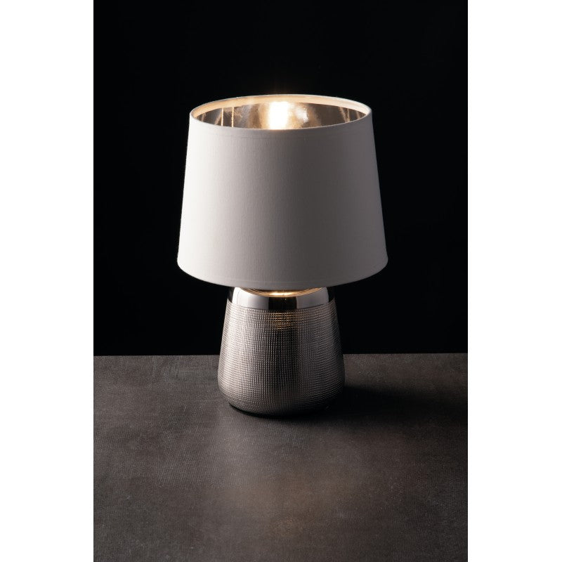 ECSTASY SILVER/WHITE TABLE TABLE 1XE14 17X29CM 