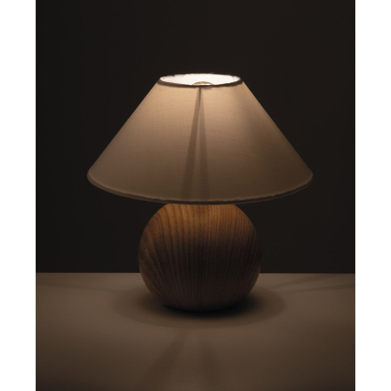 PINE WOOD LAMP LIGHT/WHITE 1XE14 23X23CM 