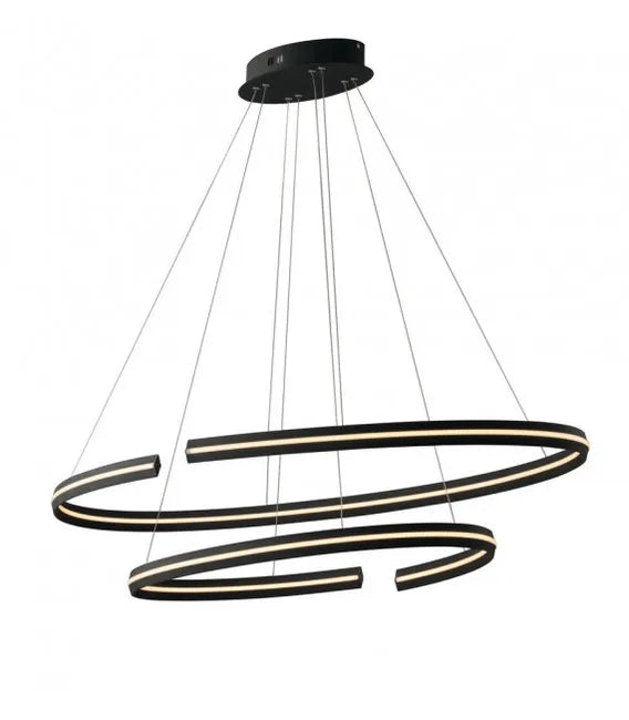 SOSPENSIONE LED CLARKE NERA 88W 11000LM 3000K 120X60X124CM