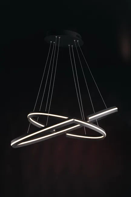 SOSPENSIONE LED CLARKE NERA 88W 11000LM 4000K 120X60X124CM