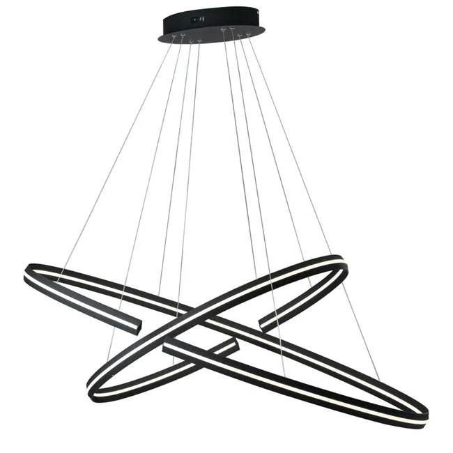 SOSPENSIONE LED CLARKE NERA 88W 11000LM 3000K 120X60X124CM