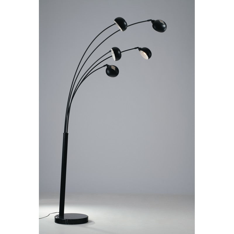 LÁMPARA DE PIE ERACLE NEGRA 5XE14 108X35X219CM 