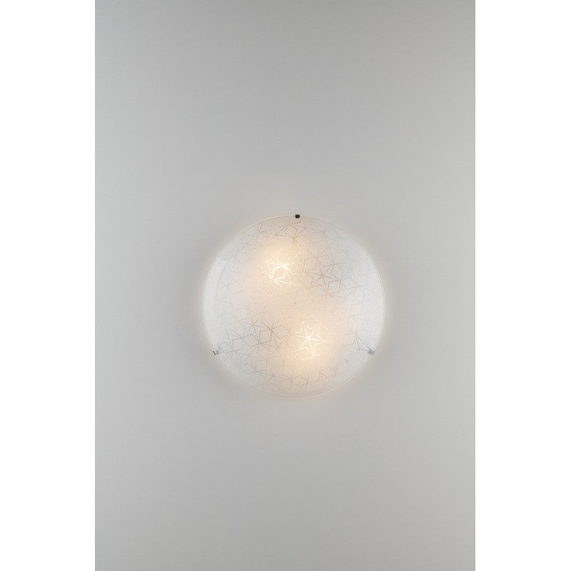 WHITE HEXAGRAM CEILING LAMP 2XE27 30X30X9,5CM 