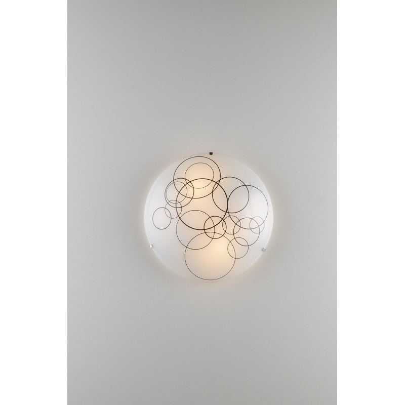 PLAFONIERA KARMA BIANCA/NERA 2XE27 30X30X9,5CM