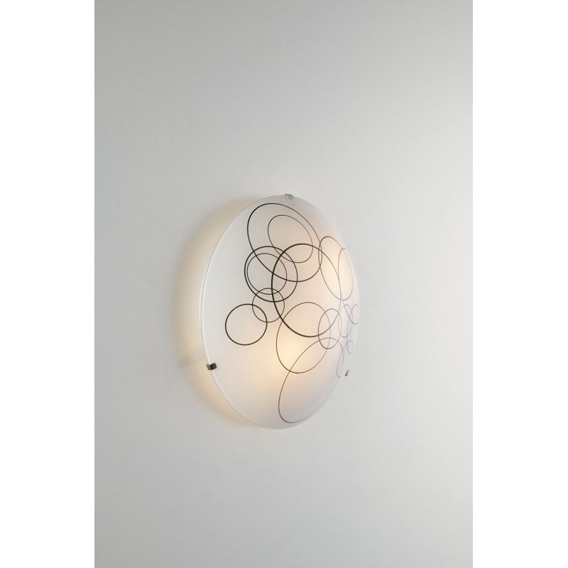 PLAFONIERA KARMA BIANCA/NERA 2XE27 30X30X9,5CM