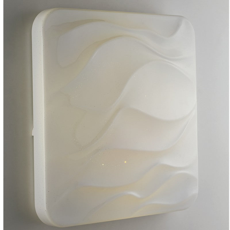 PLAFONIERA LED WAVE BIANCA 66W 6540LM CCT DIMMERABILE WI-FI CON TELECOMANDO 64X10X64CM